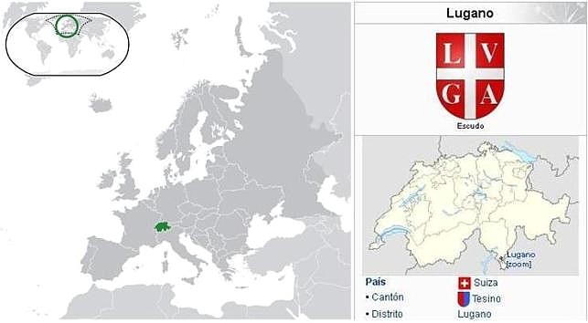 Lugano - Suiza mapa WikpediA