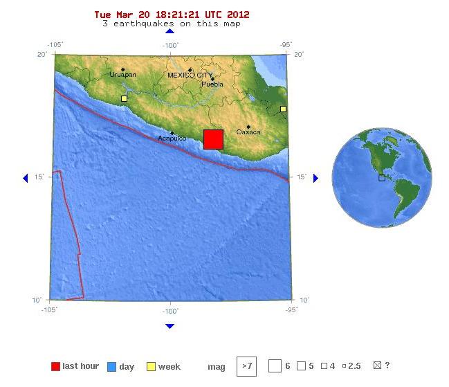 Terremoto de 7.6, en región Oaxaca, México, el martes, 20 de marzo de 2012 , 12:02.48 PM