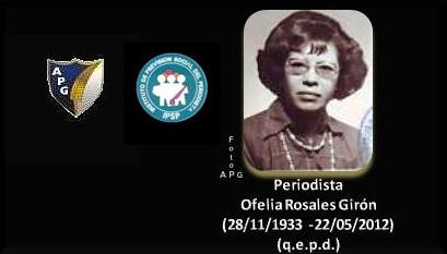 Periodista, Ofelia F. Rosales Girón +22052012
