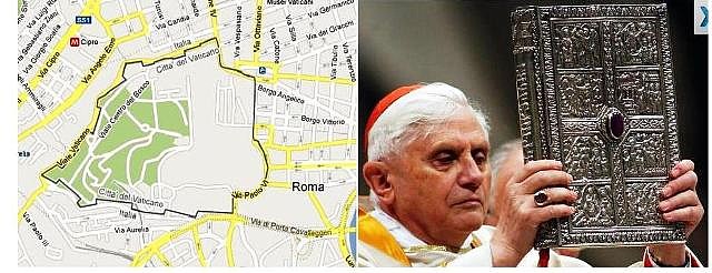 Ciudad del Vatcano (Google maps) Benedicto XVI (Getty Images).