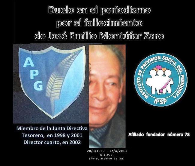 Falece José Emilio Montúfar Zaro u--12042013+ afiliado 73
