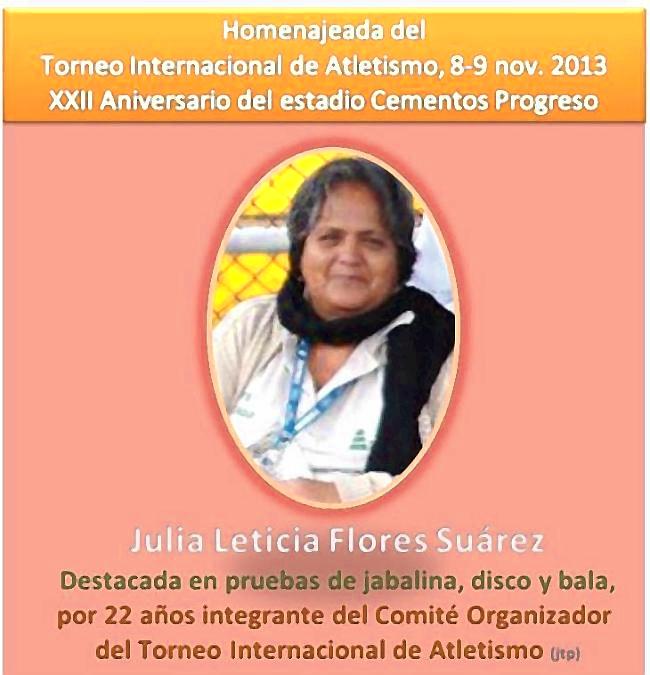 Julia Leticia Flores Suárez -homenajeada  - - 2013 TIA-ECP